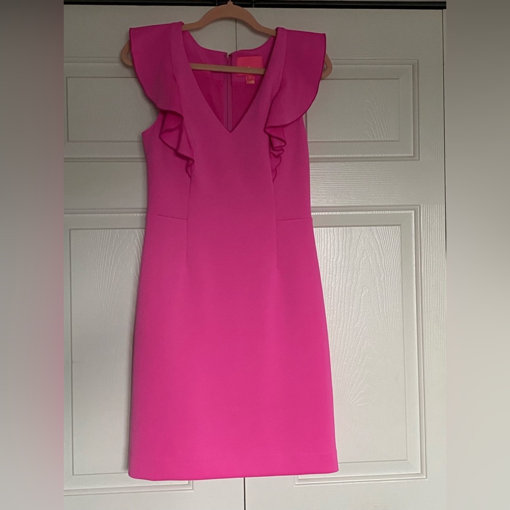 Lilly Pulitzer Pink Ruffle Midi Dress